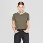 Women's Short Sleeve Crew Neck Meriwether Pocket T-shirt - Universal Thread Olive (green)