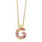 Target Ellen 18k Gold Overlay Enamel Initial Pendant 'g' - Pink, Girl's, G