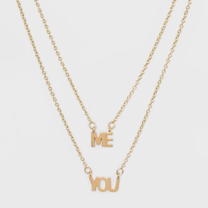Charm You And Me Bff Necklace Set 2ct - Wild Fable Gold