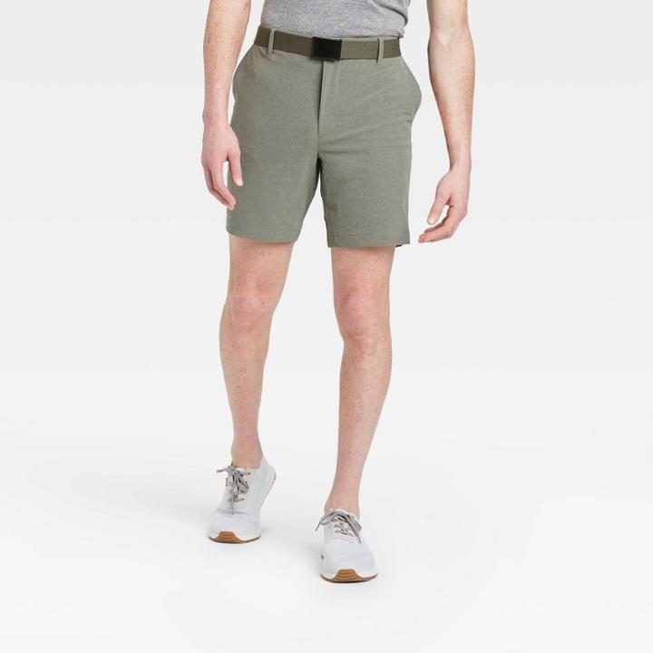 Men's Heather Golf Shorts - All In Motion Olive Green 30, Men's, Green Green