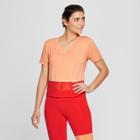 Women's Short Sleeve Mesh Color Block T-shirt - Joylab Cantaloupe Orange