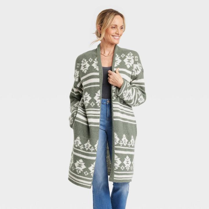 Women's Open-front Cardigan - Knox Rose Green