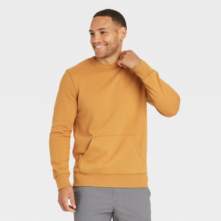 Men's Fleece Pullover - Goodfellow & Co Dark Mustard Yellow