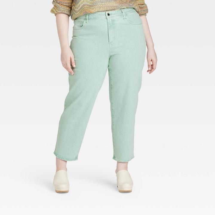 Women's Plus Size High-rise Straight Fit Cropped Jeans - Universal Thread
