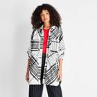 Women's Shirred Back Shacket - Future Collective With Kahlana Barfield Brown Black Plaid Xxs