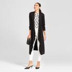 Women's Long Sleeve Shawl Collar Sweater - Alison Andrews Black