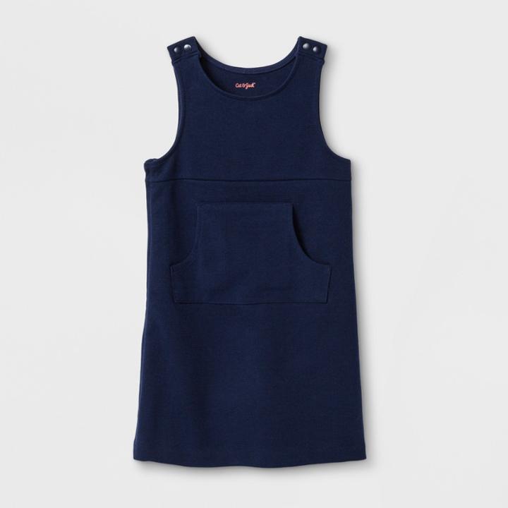 Toddler Girls' Adaptive Sleeveless Uniform Jumper - Cat & Jack Navy (blue)