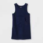 Toddler Girls' Adaptive Sleeveless Uniform Jumper - Cat & Jack Navy (blue)