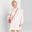 Women's Plus Size Long Sleeve High Neck Poplin Dress - Wild Fable Pink 2x, Women's,