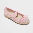 Toddler Girls' Lily Glitter Slip-on Ballet Flats - Cat & Jack Pink