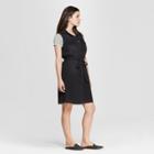 Women's Sleeveless Western Denim Shirt Dress - Universal Thread Black