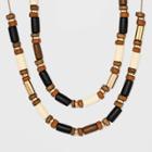 Mixed Wood Beaded Layer Necklace - A New Day ,