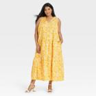 Women's Plus Size Sleeveless Dress - Who What Wear Yellow Floral