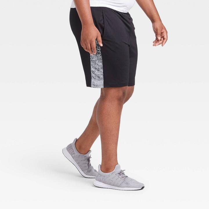 Men's Big & Tall 9 Train Shorts - All In Motion Black Gradient Xxxl,
