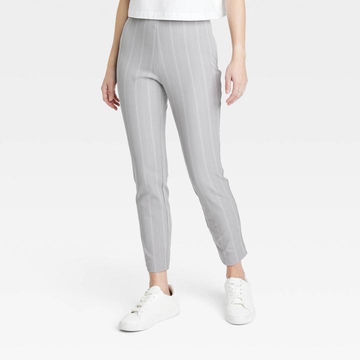 Women's High-rise Slim Fit Ankle Pants - A New Day Gray