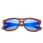 Earth Wood Goods Earth Wood Las Islas Polarized Sunglasses - Red Rosewood/purple-blue, Adult Unisex, Red Oak