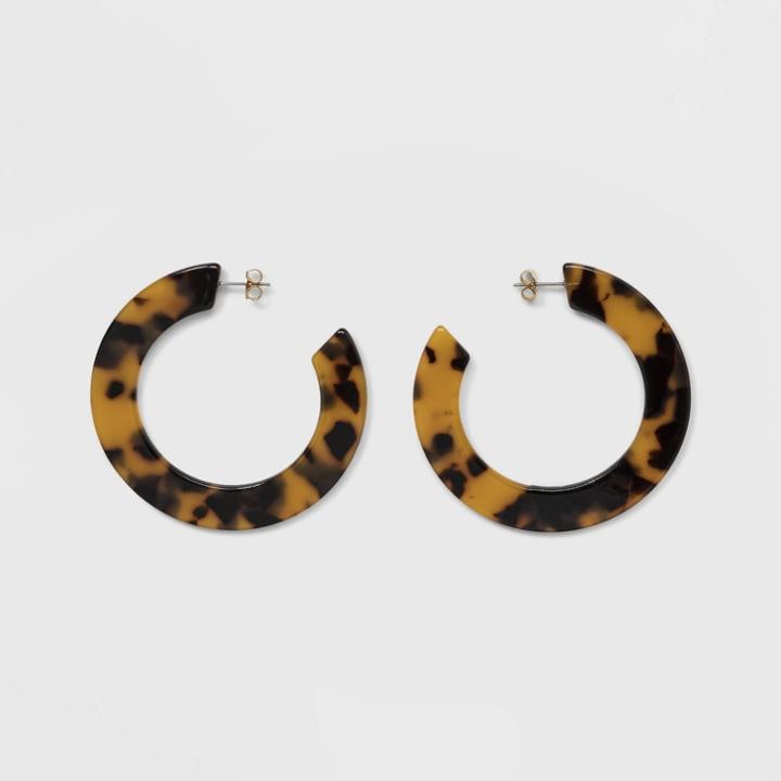 Women's Hoop Earrings - A New Day Tortoise