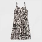 Women's Plus Size Animal Print Tie Waist Midi Tank Dress - Ava & Viv Brown X, Women's, Beige
