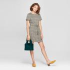 Women's Plaid Short Sleeve Twist Front Dress - Lots Of Love By Speechless (juniors') Black/yellow Xs, Black Yellow