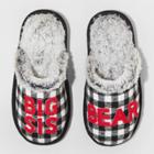 Girls' Family Sleep Big Sis Bear Slippers - Wondershop Black