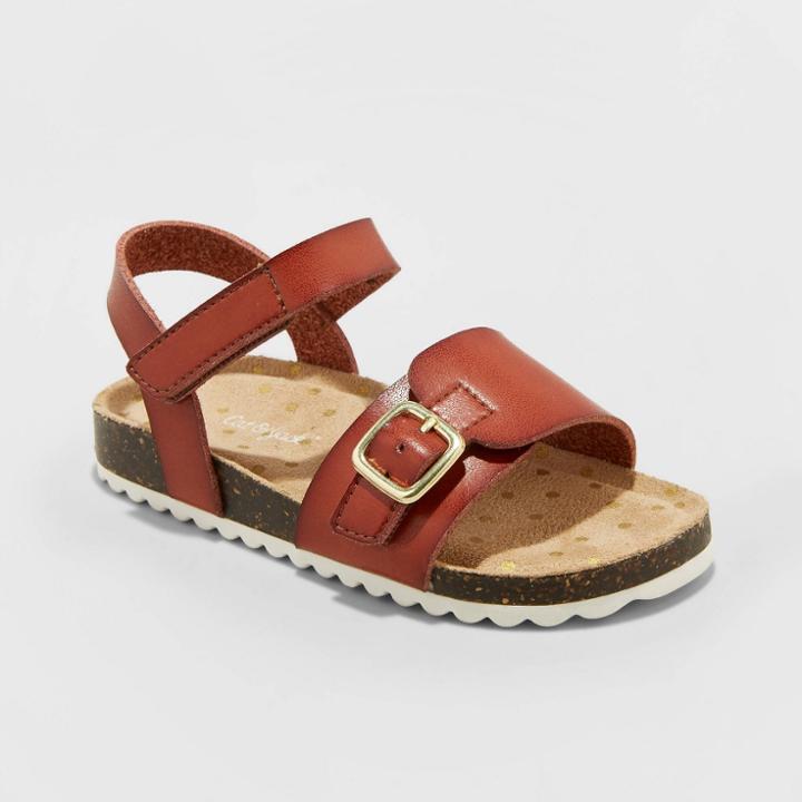 Toddler Girls' Belle Footbed Sandals - Cat & Jack Cognac 5, Toddler Girl's, Red