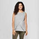 Maternity Cross-panel Nursing Slub Tank - Isabel Maternity By Ingrid & Isabel Gray M, Women's,