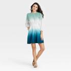Women's Tie-dye Long Sleeve Tiered Dress - Universal Thread Blue