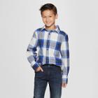 Boys' Long Sleeve Button-down Shirt - Cat & Jack Navy Xxl, Boy's, Blue