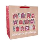 Spritz Seasons Greetings Square Glitter Textured Gift Bag -
