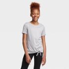 Petitegirls' Short Sleeve Side-tie Studio T-shirt - All In Motion Light Gray