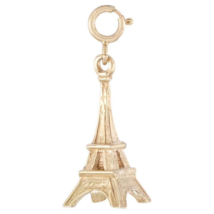 Target 14kt Gold And Silver Bonded Eiffel Tower Charm With Spring Ring-yellow Gold, Girl's,