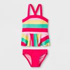 Baby Girls' Rainbow Stripe Tankini - Cat & Jack Pink