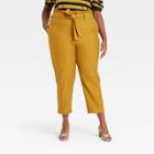 Women's Plus Size Ankle Length Paperbag Trousers - Who What Wear Yellow
