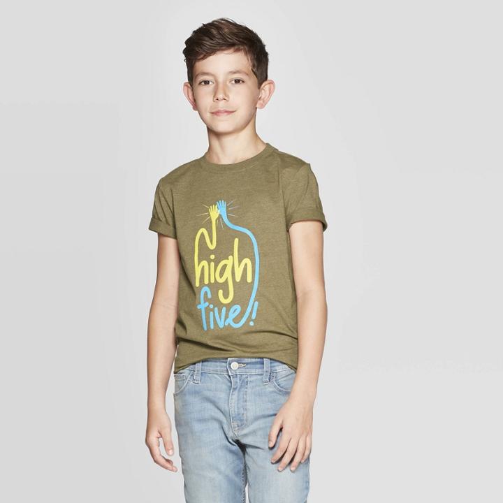Boys' Short Sleeve Graphic T-shirt - Cat & Jack Olive