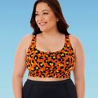 Women's Plus Size Slimming Control Scoop Back Bikini Top - Beach Betty By Miracle Brands Orange 1x, Women's,