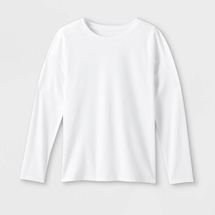 Girls' Long Sleeve T-shirt - Cat & Jack White