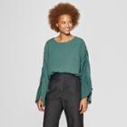 Women's Long Sleeve Crew Neck Blouse - Prologue Green