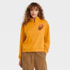 Women's The Rolling Stones Quarter Zip-up Graphic Sweatshirt - Mustard