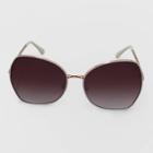 Women's Oversized Metal Butterfly Sunglasses - A New Day Gold, Women's, Size: Small, Gold/grey