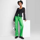 Women's High-rise Faux Leather Flare Pants - Wild Fable Green