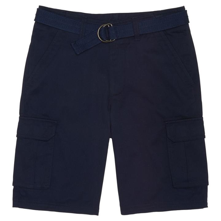French Toast Boys' Belted Uniform Cargo Shorts - Navy (blue)