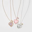 Girls' 3pk Glitter Heart Necklace - Cat & Jack Gold/silver, Women's, Gold
