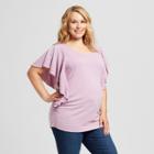 Maternity Plus Size Flutter Short Sleeve Knit Top - Isabel Maternity By Ingrid & Isabel Purple Elegance 4x, Infant Girl's