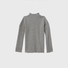 Toddler Girls' Long Sleeve Ribbed Mock Neck T-shirt - Art Class Gray