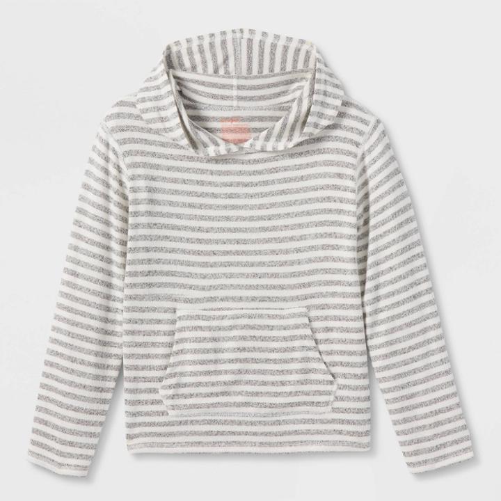 Girls' Adaptive Cozy Pullover T-shirt - Cat & Jack Gray