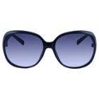 Target Women's Oversized Square Sunglasses With Embellished Temples - Black