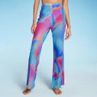 Women's Mesh Cover Up High Waist Flare Pants - Wild Fable Multi Marble Print