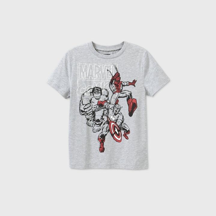 Disney Boys' Avengers Graphic T-shirt - Gray