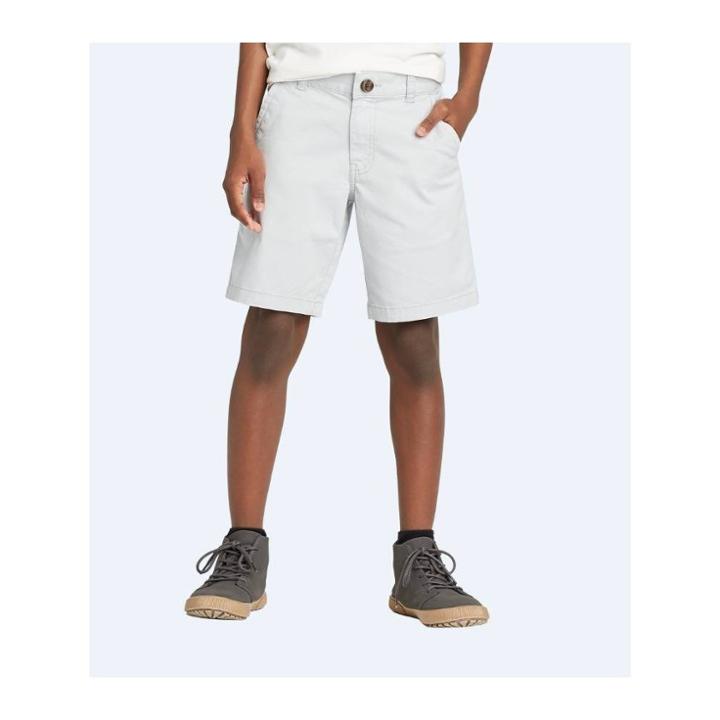 Oversizeboys' Stretch Flat Front Chino Shorts - Cat & Jack Gray 12 Husky, Boy's