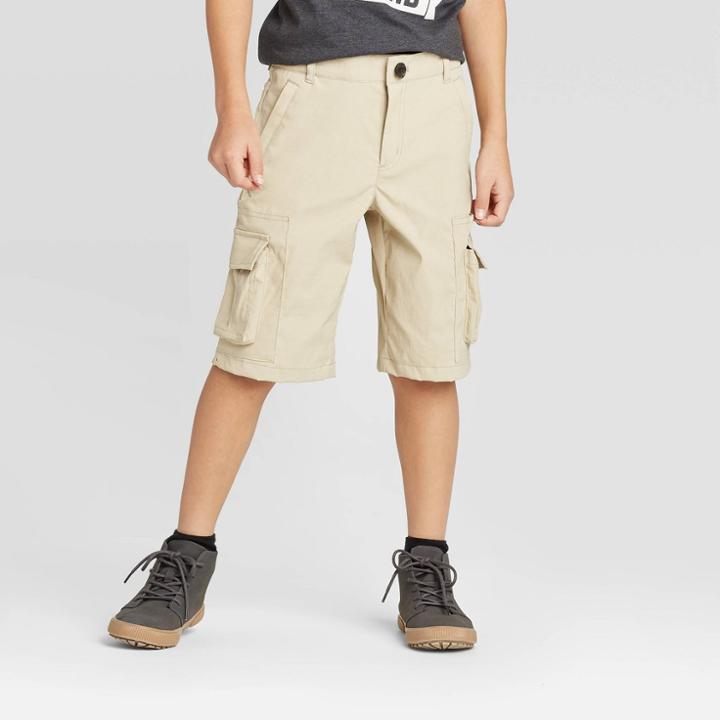 Oversizeboys' Cargo Shorts - Cat & Jack Beige 10 Husky, Boy's